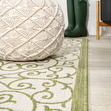 Madrid Vintage Filigree Textured Weave Indoor/outdoor Runner Rug
